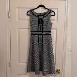 Vintage Style Black & White Plaid A-Line Dress
